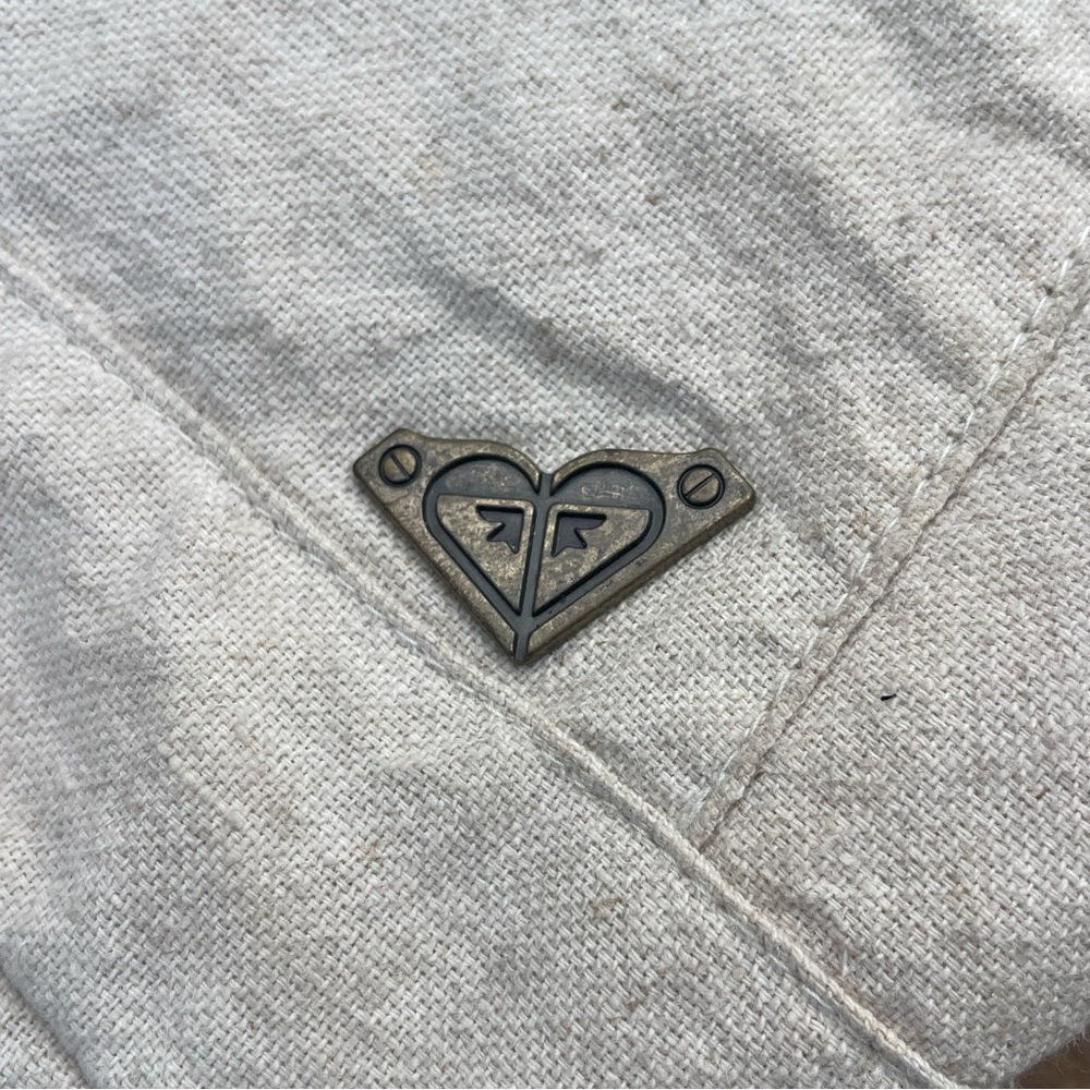 Roxy Cream And Brown Drawstring Backpack With Col… - image 3